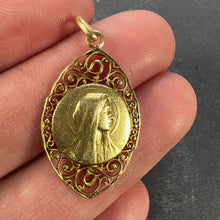 Load image into Gallery viewer, French Virgin Mary 18K Yellow Gold Charm Pendant