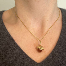 Load image into Gallery viewer, Large Acorn Carnelian Chalcedony 18K Yellow Gold Charm Pendant