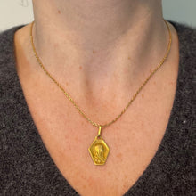 Load image into Gallery viewer, French Art Deco Virgin Mary 18K Yellow Gold Religious Charm Medal Pendant