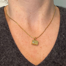 Load image into Gallery viewer, Vintage Weekend Suitcase Love Heart 18K Yellow Gold Ruby Charm Pendant