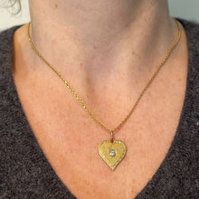 Load image into Gallery viewer, French Love My Heart Is Yours 18K Yellow Gold Diamond Pendant Charm