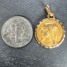 Load image into Gallery viewer, French Perriat Virgin Mary 18K Yellow Gold Pendant Charm