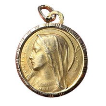 Load image into Gallery viewer, French Perriat Virgin Mary 18K Yellow Gold Pendant Charm