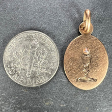 Load image into Gallery viewer, French Holy Chalice 18K Rose Gold Pearl Medal Pendant
