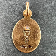 Load image into Gallery viewer, French Holy Chalice 18K Rose Gold Pearl Medal Pendant