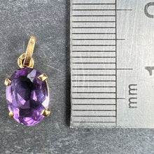 Load image into Gallery viewer, Vintage French 18K Yellow Gold Purple Amethyst Oval Pendant