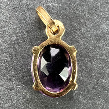 Load image into Gallery viewer, Vintage French 18K Yellow Gold Purple Amethyst Oval Pendant