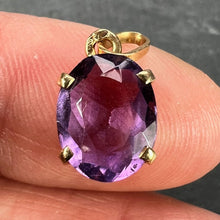Load image into Gallery viewer, Vintage French 18K Yellow Gold Purple Amethyst Oval Pendant