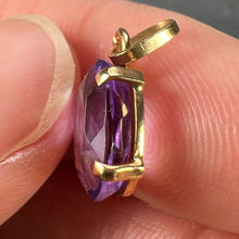 Load image into Gallery viewer, Vintage French 18K Yellow Gold Purple Amethyst Oval Pendant