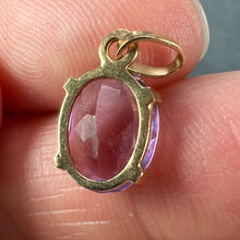 Load image into Gallery viewer, Vintage French 18K Yellow Gold Purple Amethyst Oval Pendant