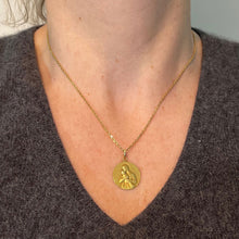 Load image into Gallery viewer, French Rasumny Madonna and Child 18K Yellow Gold Religious Medal Pendant