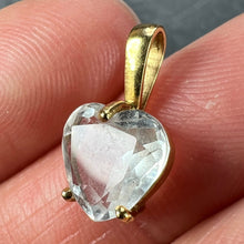 Load image into Gallery viewer, Vintage French 18K Yellow Gold Blue Aquamarine Heart-Shaped Pendant