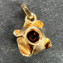 Load image into Gallery viewer, French Rose 18K Yellow Gold Emerald Charm Pendant