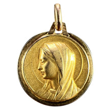 Load image into Gallery viewer, French Virgin Mary 18K Yellow Gold Medal Pendant