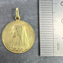 Load image into Gallery viewer, French Dropsy Virgin Mary 18K Yellow Gold Medal Pendant