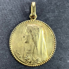 Load image into Gallery viewer, French Dropsy Virgin Mary 18K Yellow Gold Medal Pendant