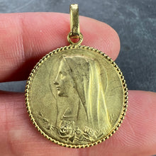 Load image into Gallery viewer, French Dropsy Virgin Mary 18K Yellow Gold Medal Pendant