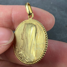 Load image into Gallery viewer, French Dropsy Virgin Mary 18K Yellow Gold Medal Pendant