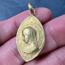 Load image into Gallery viewer, French Dropsy Virgin Mary 18K Yellow Gold Charm Pendant