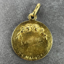 Load image into Gallery viewer, French Ruffony Virgin Mary Virgo Virginum 18K Yellow Gold Medal Pendant
