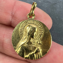 Load image into Gallery viewer, French Ruffony Virgin Mary Virgo Virginum 18K Yellow Gold Medal Pendant