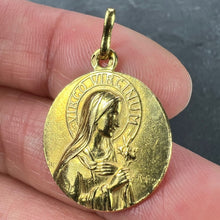 Load image into Gallery viewer, French Ruffony Virgin Mary Virgo Virginum 18K Yellow Gold Medal Pendant