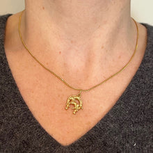 Load image into Gallery viewer, Italian 18K Yellow Gold Lucky Horseshoe Horse Charm Pendant