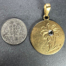 Load image into Gallery viewer, French Daisy Margherite Flower 18 Karat Yellow Gold Diamond Charm Pendant