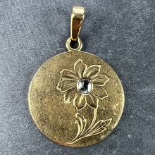 Load image into Gallery viewer, French Daisy Margherite Flower 18 Karat Yellow Gold Diamond Charm Pendant