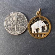 Load image into Gallery viewer, French Lucky Elephant 18K Yellow Gold Enamel Charm Pendant