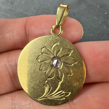 Load image into Gallery viewer, French Daisy Margherite Flower 18 Karat Yellow Gold Diamond Charm Pendant