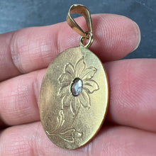 Load image into Gallery viewer, French Daisy Margherite Flower 18 Karat Yellow Gold Diamond Charm Pendant