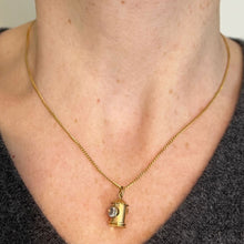 Load image into Gallery viewer, Vintage French 18K Yellow Gold Rock Crystal Quartz Storm Lantern Charm Pendant