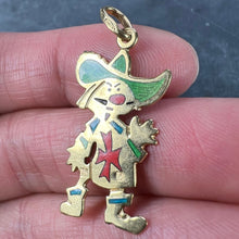 Load image into Gallery viewer, Italian UnoAErre Muskateer 18K Yellow Gold Enamel Charm Pendant