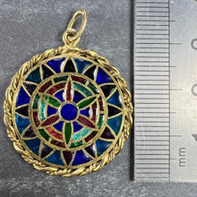 Load image into Gallery viewer, French Window Plique A Jour Enamel 18K Yellow Gold Pendant Medal