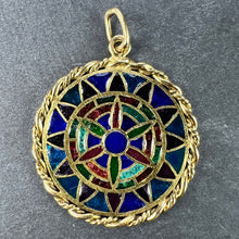 Load image into Gallery viewer, French Window Plique A Jour Enamel 18K Yellow Gold Pendant Medal