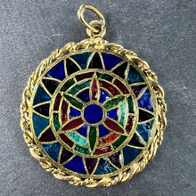 Load image into Gallery viewer, French Window Plique A Jour Enamel 18K Yellow Gold Pendant Medal