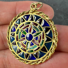 Load image into Gallery viewer, French Window Plique A Jour Enamel 18K Yellow Gold Pendant Medal