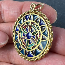 Load image into Gallery viewer, French Window Plique A Jour Enamel 18K Yellow Gold Pendant Medal