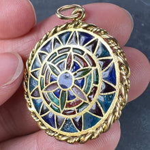 Load image into Gallery viewer, French Window Plique A Jour Enamel 18K Yellow Gold Pendant Medal