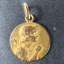 Load image into Gallery viewer, Antique French Robert Angel Praying 18 Karat Yellow Gold Medal Pendant