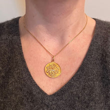 Load image into Gallery viewer, French 18K Rose Gold EC or CE Monogram Medal Pendant