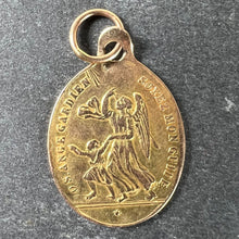 Load image into Gallery viewer, Antique French Notre Dame de Gray Guardian Angel 18 Karat Yellow Gold Charm Medal Pendant