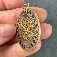 Load image into Gallery viewer, French Window Plique A Jour Enamel 18K Yellow Gold Pendant Medal
