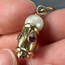 Load image into Gallery viewer, Fish Head 18K Yellow Gold Pearl Charm Pendant