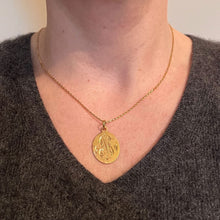Load image into Gallery viewer, French 18K Yellow Gold GM or MG Monogram Medal Pendant
