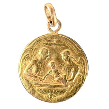 Load image into Gallery viewer, French Dropsy Baptism Angel Holy Dove 18K Yellow Gold Religious Medal Pendant