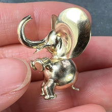 Load image into Gallery viewer, Large Lucky Elephant 14K Yellow Gold Charm Pendant