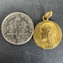 Load image into Gallery viewer, Antique French Emile Monier Virgin Mary 18K Yellow Gold Religious Pendant Medal