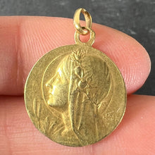 Load image into Gallery viewer, Antique French Emile Monier Virgin Mary 18K Yellow Gold Religious Pendant Medal